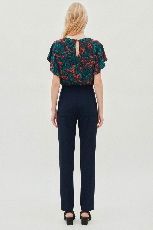 Fit — Blusa Seda Estampa Ventania Babados