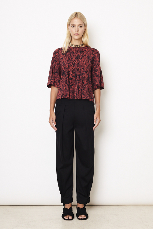 Fit — Blusa Jersey Estampa Rococó Com Pregas