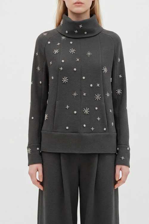 Fit — Blusa Bouclê Gola Alta