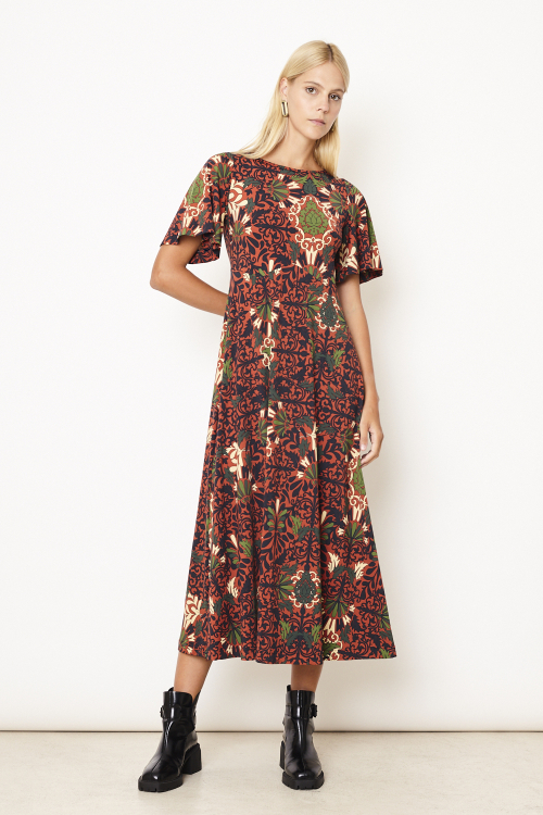 vestido jersey est ornamental zigue zague