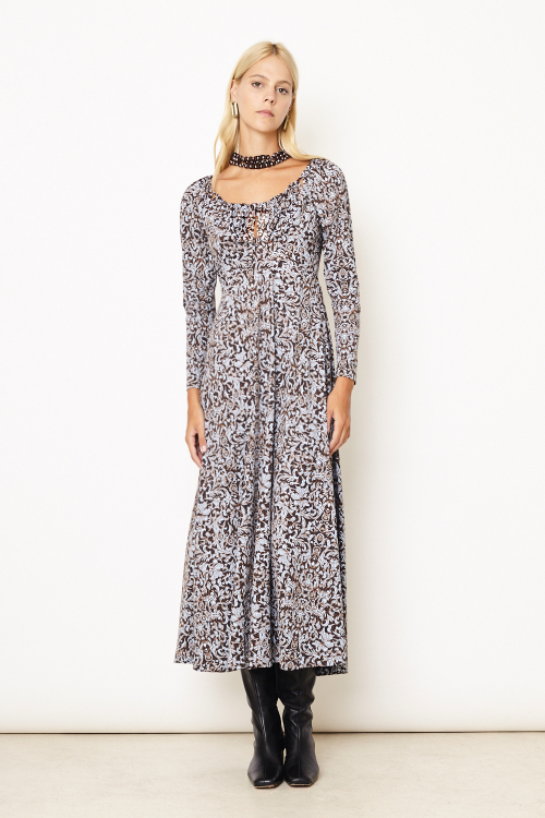 Fit — Vestido Jersey Est Barroco Roletê Decote