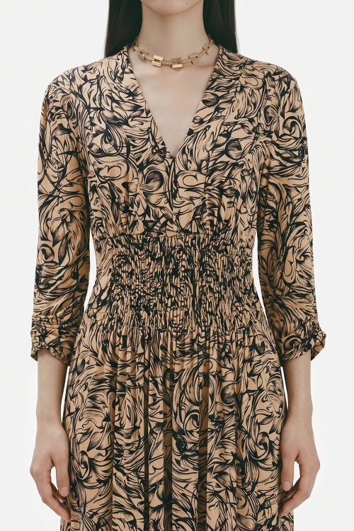 Fit — Vestido Jersey Est Ventania Lastex Cintura