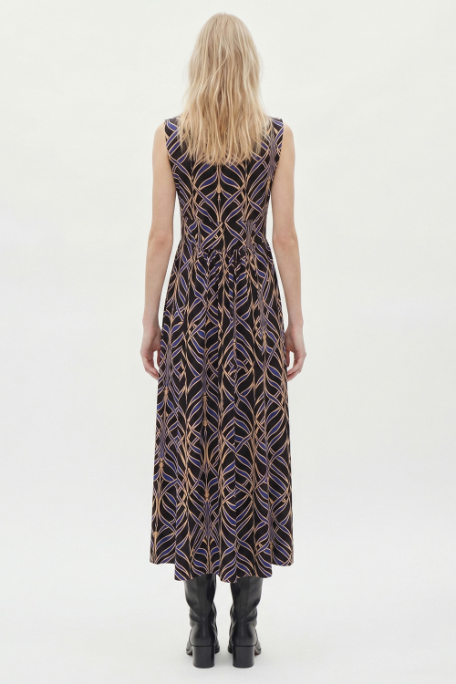 Fit — Vestido Jersey Est Arcos Cintura Estruturada