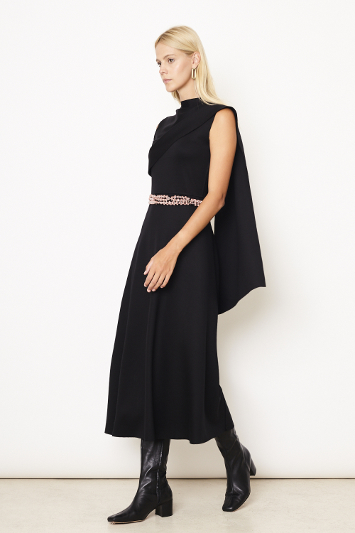 Fit — Vestido Malha Dupla Leve Detalhe Ombros