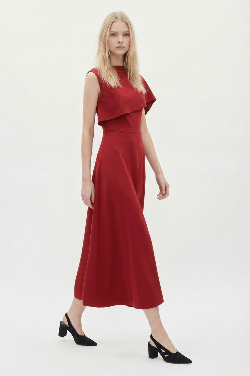 Fit — Vestido Malha Dupla Leve Detalhe Ombros