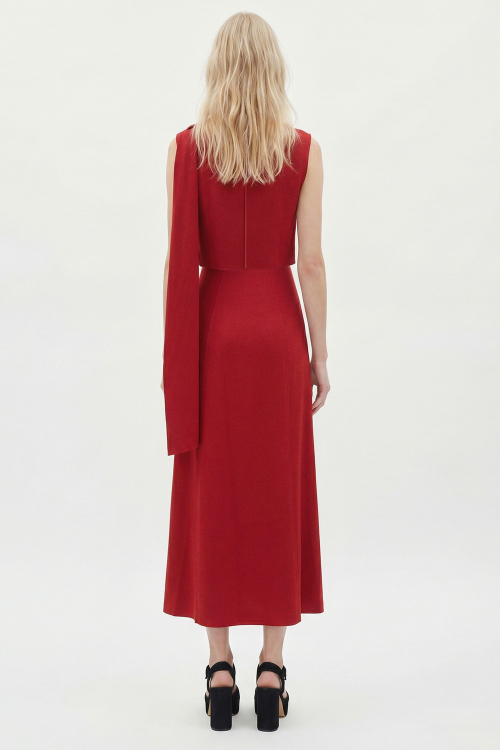 Fit — Vestido Malha Dupla Leve Detalhe Ombros