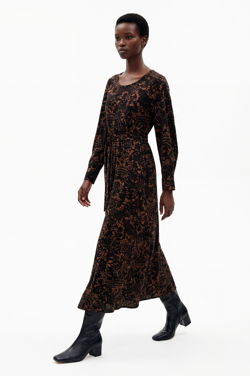 Fit — Vestido Jersey Estampa Renda Longo