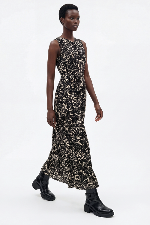Fit — Vestido Jersey Estampa Renda Drapeado