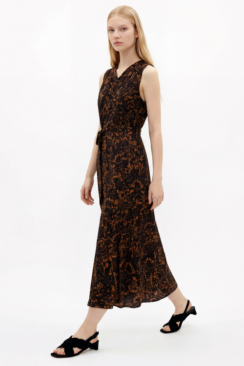 Fit — Vestido Jersey Estampa Renda Drapeado