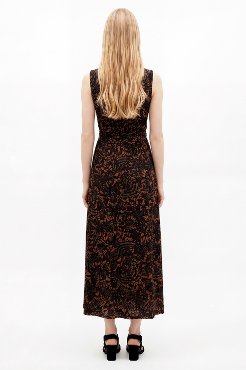 Fit — Vestido Jersey Estampa Renda Drapeado