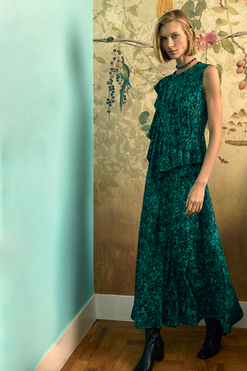 Fit — Vestido Jersey Est Rococó Babado Ombro