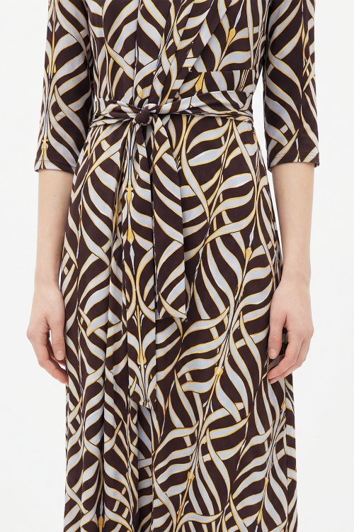 Fit — Vestido Jersey Estampa Arcos Com Cinto