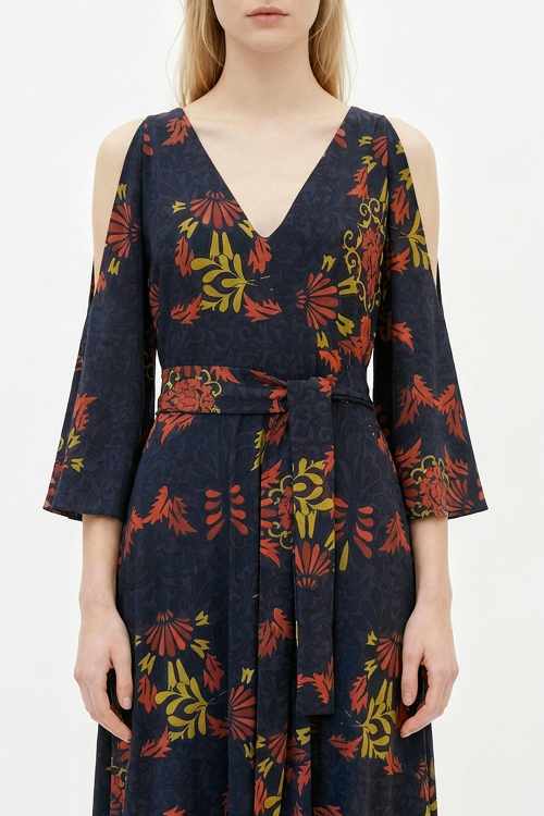 Fit — Vestido Jersey Est Ornamental Ombros Amostra