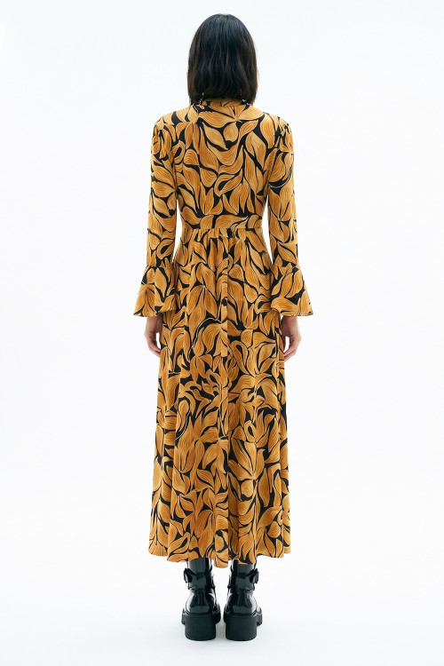 Fit — Vestido Jersey Est Brocado Decote