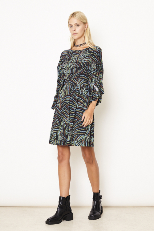 Fit — Vestido Jersey Est Zigue Curto Com Mangas