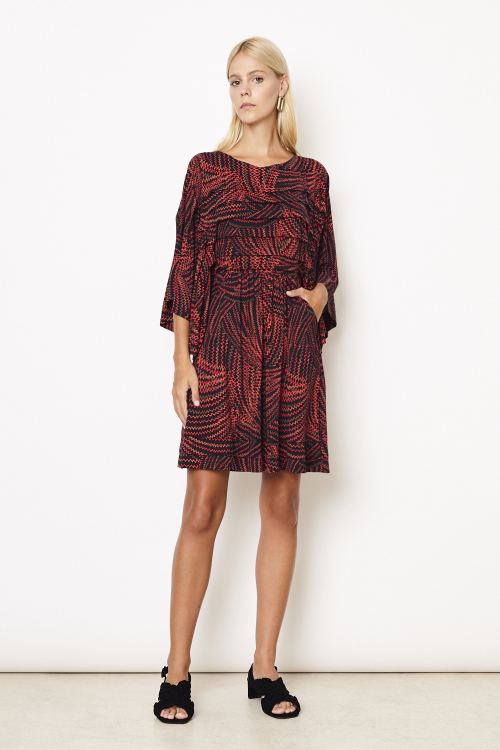 Fit — Vestido Jersey Est Zigue Curto Com Mangas