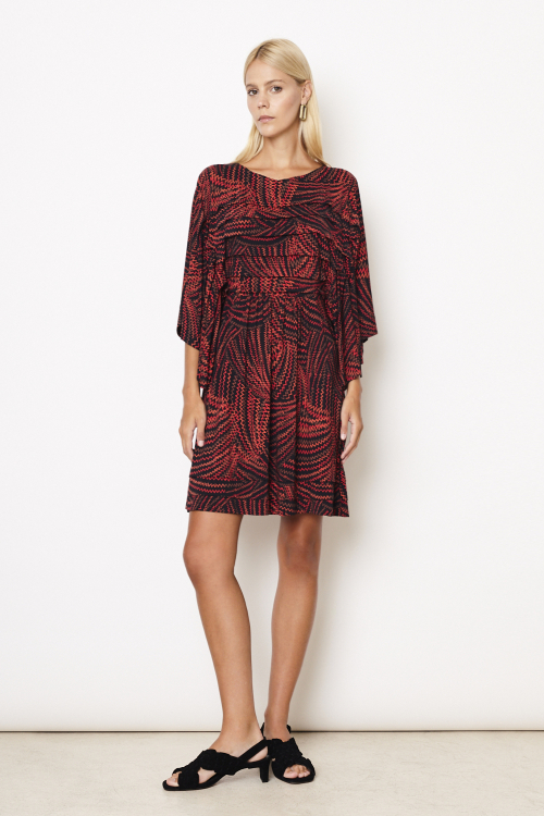 Fit — Vestido Jersey Est Zigue Curto Com Mangas