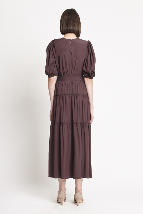Fit — Vestido Tricoline Manga Bufante