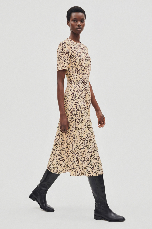vestido jersey estampa barroco