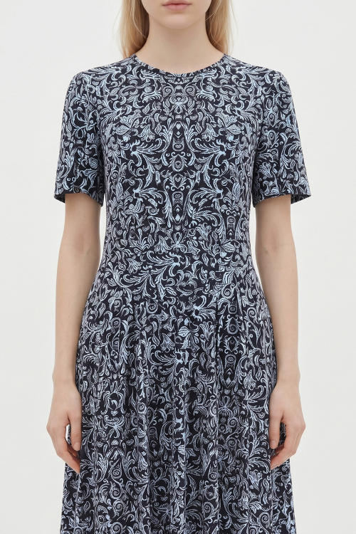 vestido jersey estampa barroco
