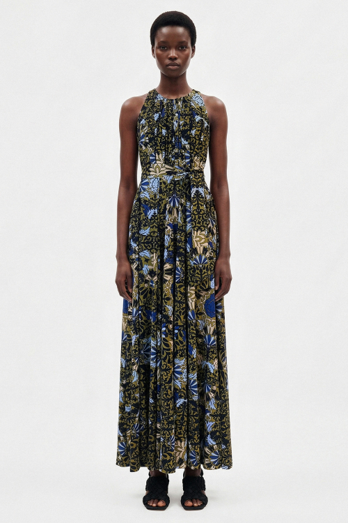 Fit — Vestido Jersey Estampa Ornamental Longo