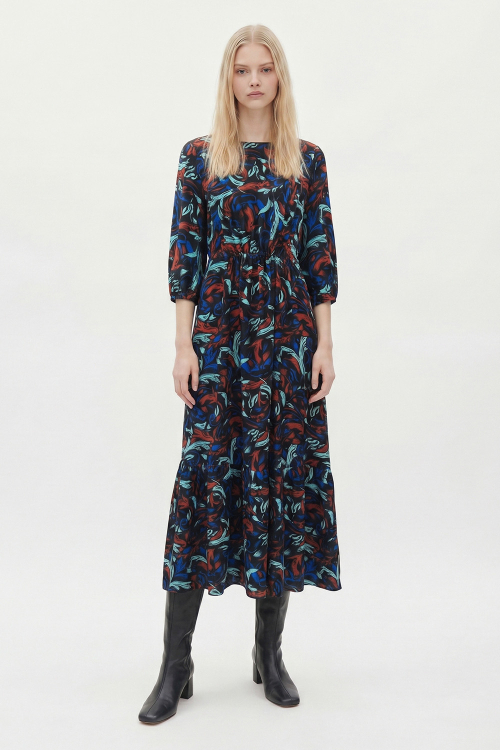 Fit — Vestido Seda Estampa Ventania