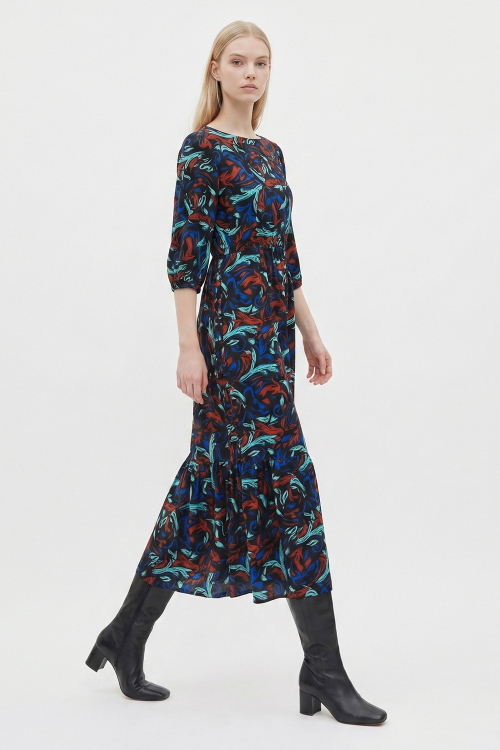 Fit — Vestido Seda Estampa Ventania