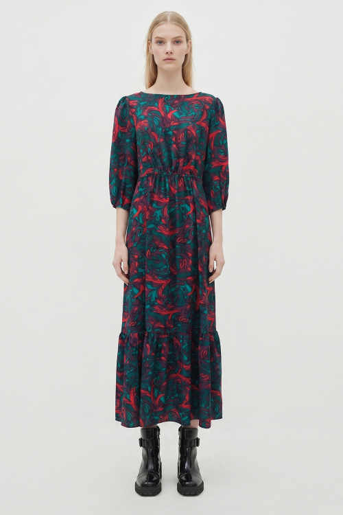 Fit — Vestido Seda Estampa Ventania