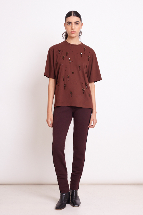 Fit — Camiseta Algodão Pima Bordado Franjas