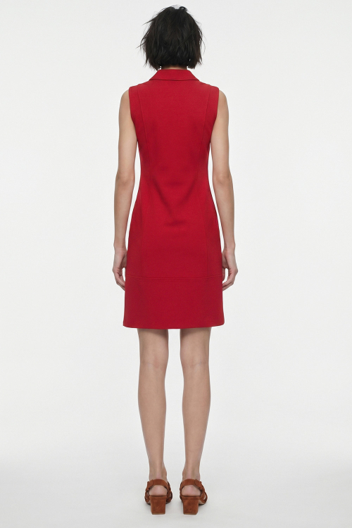 Fit — Vestido Malha Dupla Leve Tubinho Gola Alta