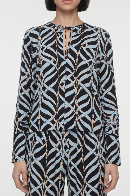 Fit — Blusa Jersey Estampa Arcos Detalhe Manga