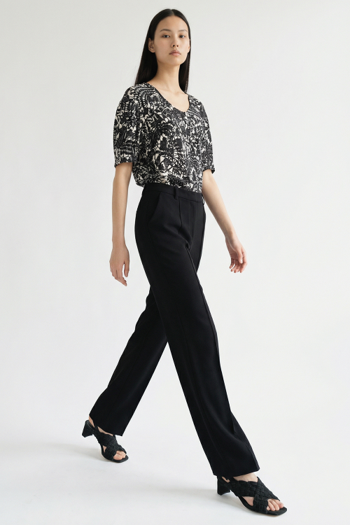 Fit — Blusa Jersey Estampa Renda Manga Ampla