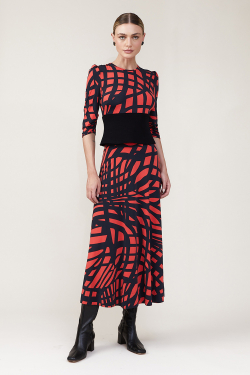 blusa jersey espiral com bouclê