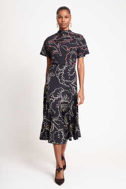 blusa jersey estampa pesponto floral