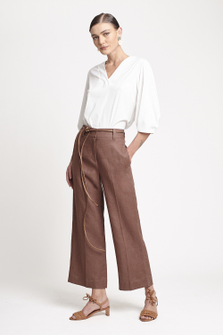 blusa tricoline decote v